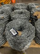 Lot of (3) 80lb. Rolls of Barbed Wire, Barb Spacing 6"