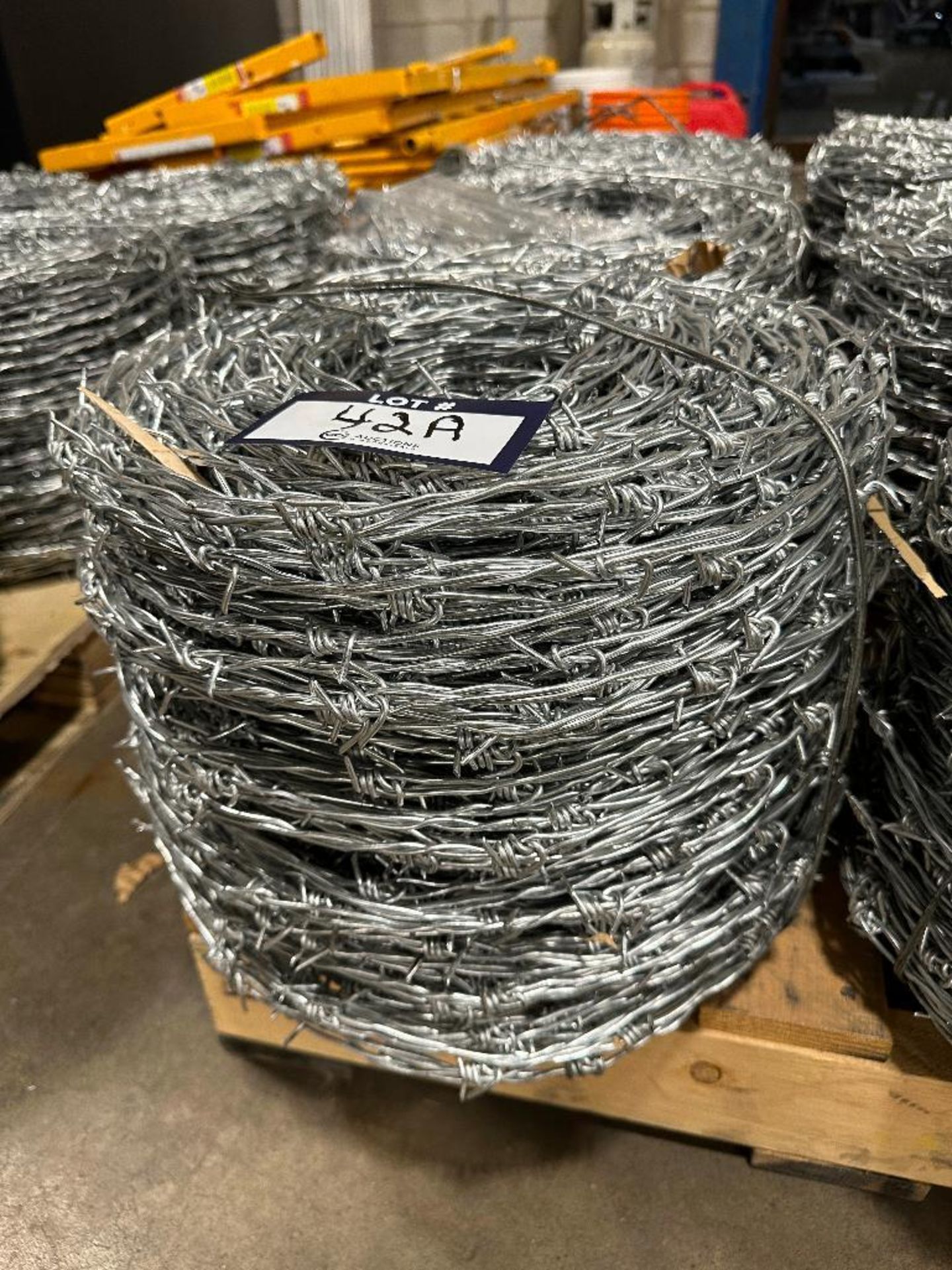Lot of (3) 80lb. Rolls of Barbed Wire, Barb Spacing 6" - Image 3 of 3
