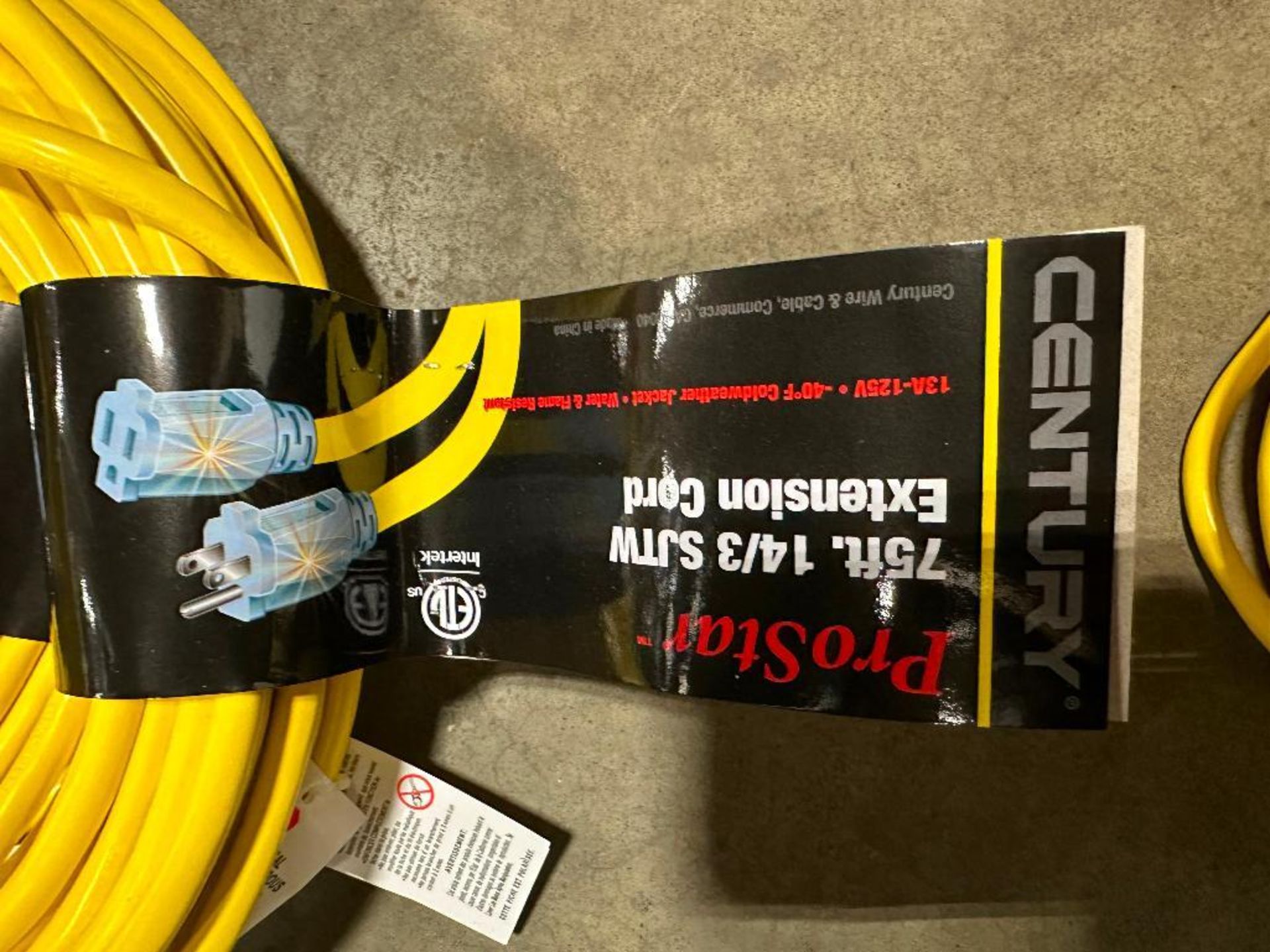 Lot of (2) Century ProStar 75' 14/3 SJTW Extension Cords - Image 3 of 3