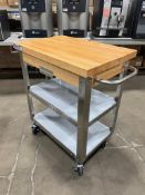 MAPLE TOP FOOD PREPARATION TABLE AND CART, OMCAN 41516