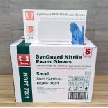 SYNGUARD NITRILE POWDER FREE BLUE EXAM GLOVES, SIZE SMALL - LOT OF 1000