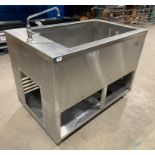 STAINLESS STEEL SINGLE 42" X 26" X 18.5" WELL SINK WITH TAPS, OVERALL 53.5" X 32.5" X 38.5"