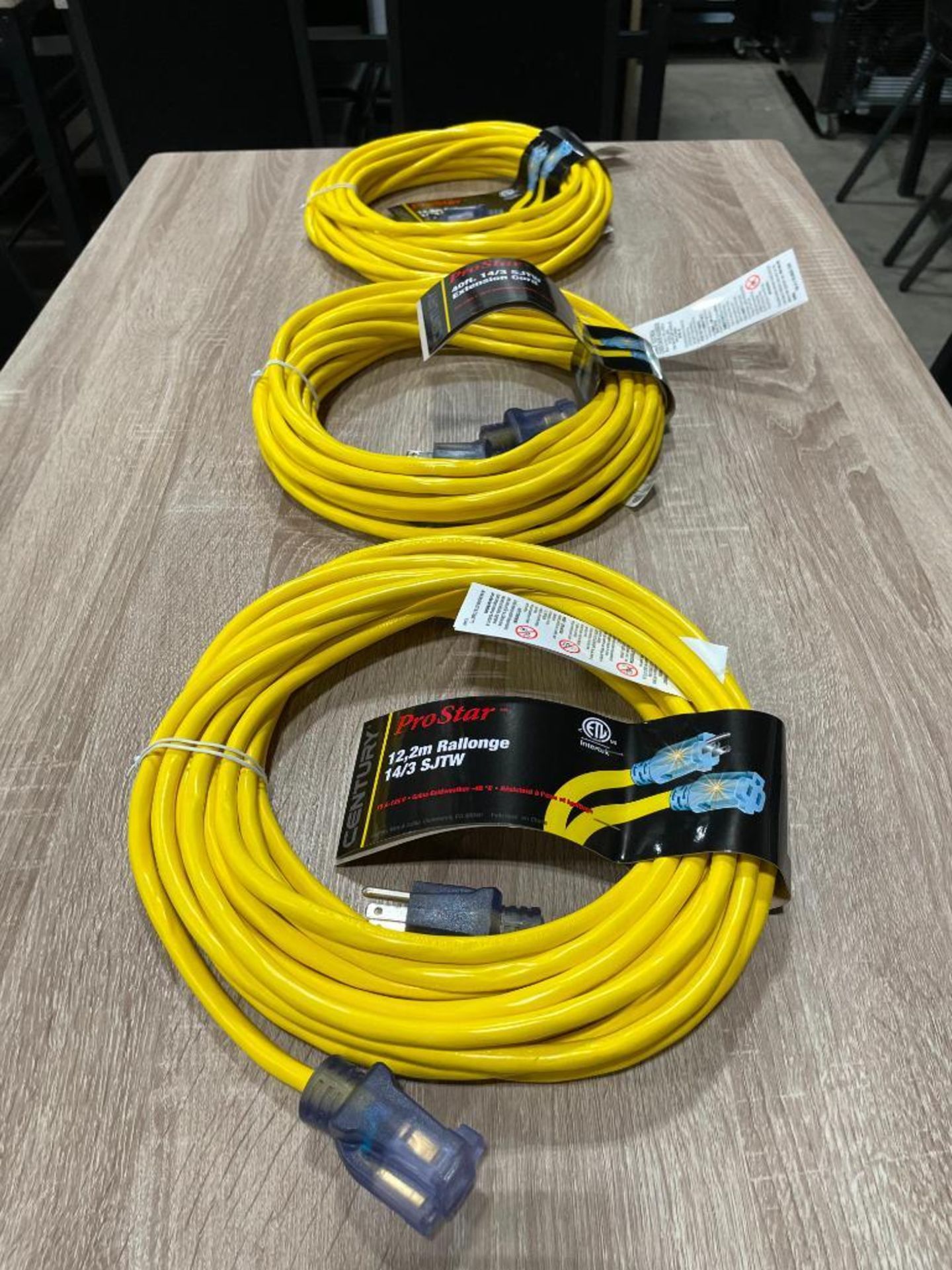 CENTURY, PRO STAR - 40' 14/3 SJTW EXTENSION CORD YELLOW - NEW - LOT OF 3 - Image 3 of 3