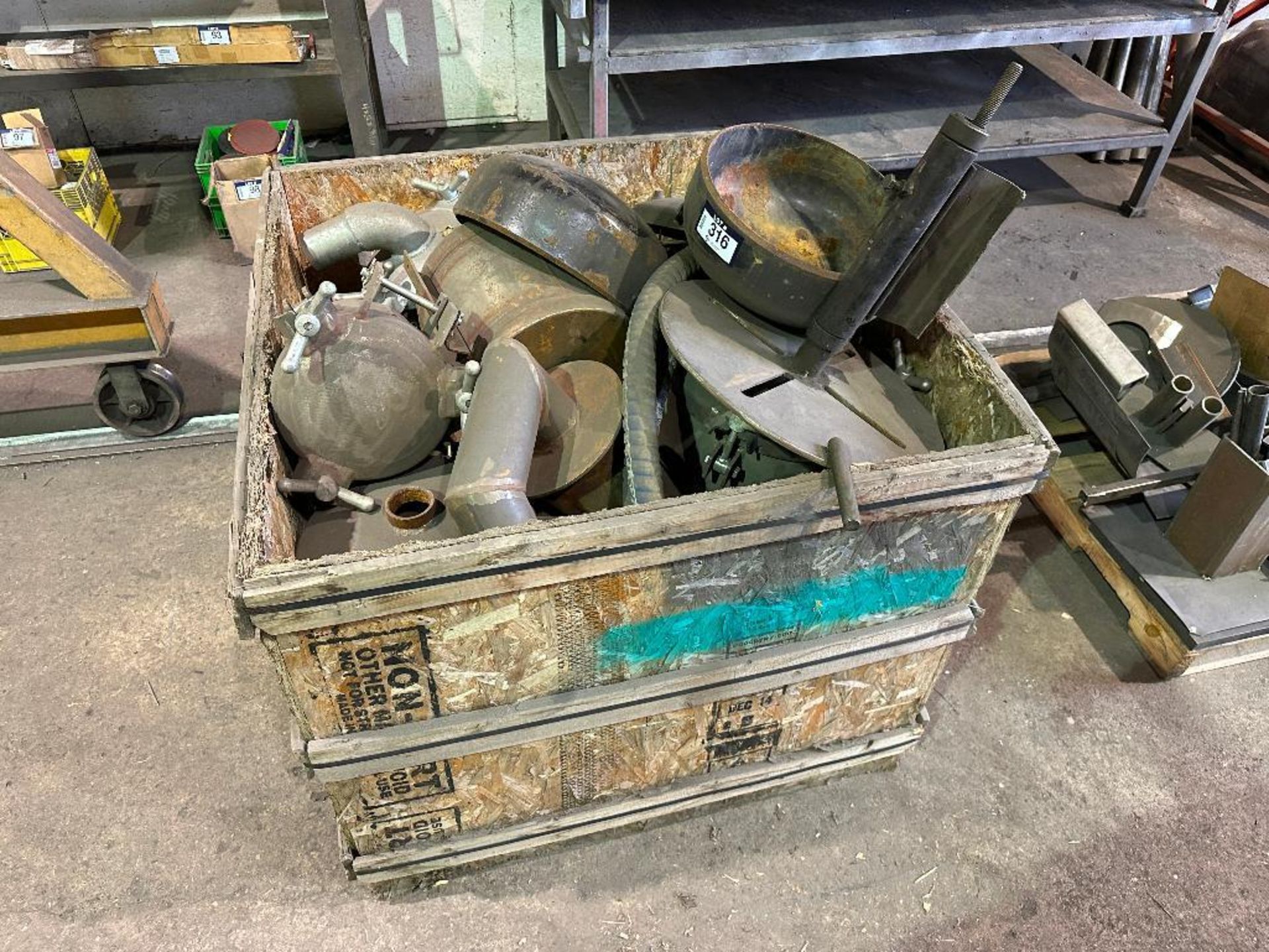 Crate of Asst. Steel Parts, Hose, etc.