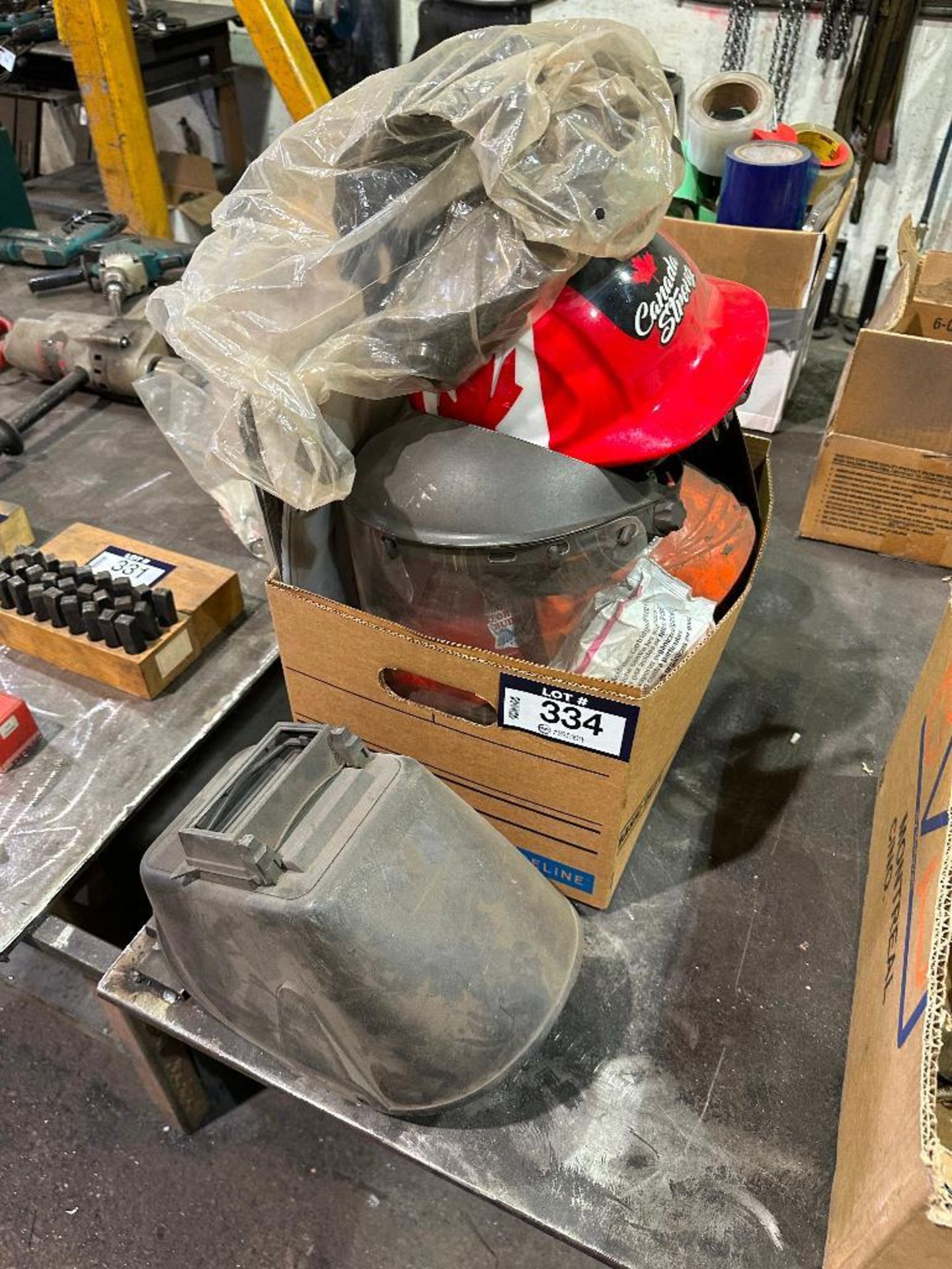 Lot of Asst. Hard Hats, Welding Masks, Face Shields, etc.