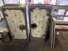 Lot of (2) Stainless Cabinets and (2) Cabinet Doors, etc.