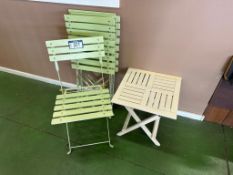 Lot of (4) Asst. Folding Chairs and (1) Folding Table