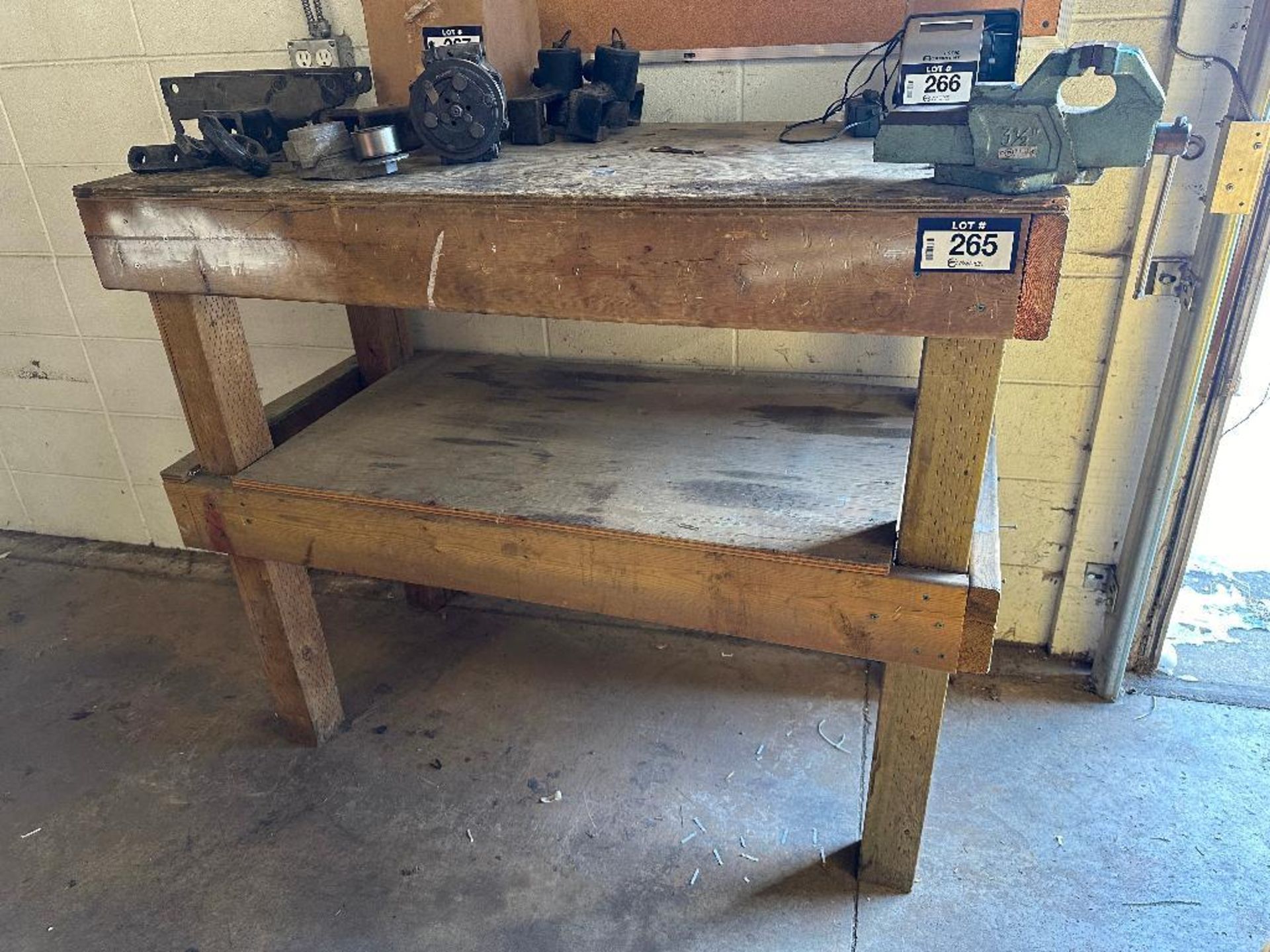 51" X 24" X 43" 2-Tier Work Bench w/ 3.5" Bech Vise - Image 2 of 5