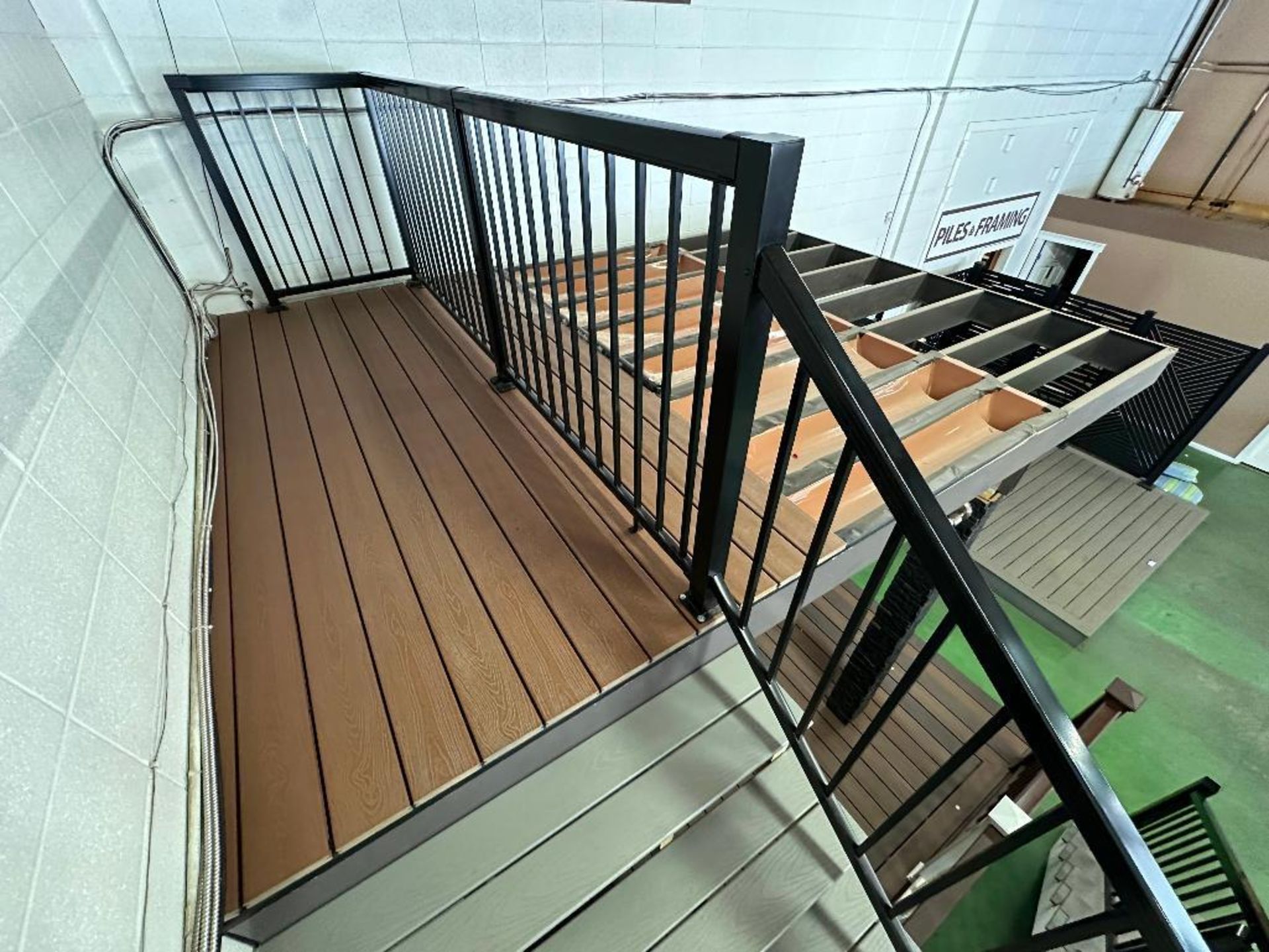 Lot of 164" X 163" Bottom Composite Deck, 168" X 120" Top Deck, Posts, 50" Stairs, Gate, etc. - Image 7 of 9