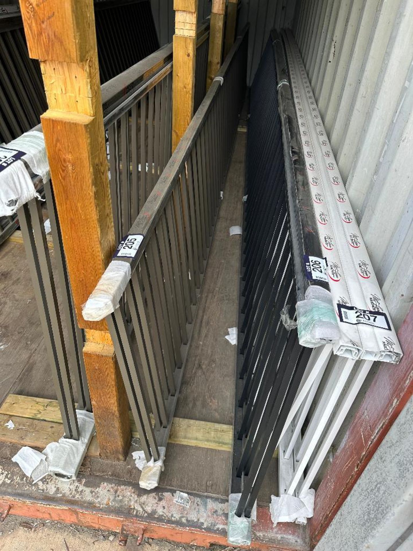 Lot of (2) Approx. 231" Grey Aluminum Railings - Image 4 of 6