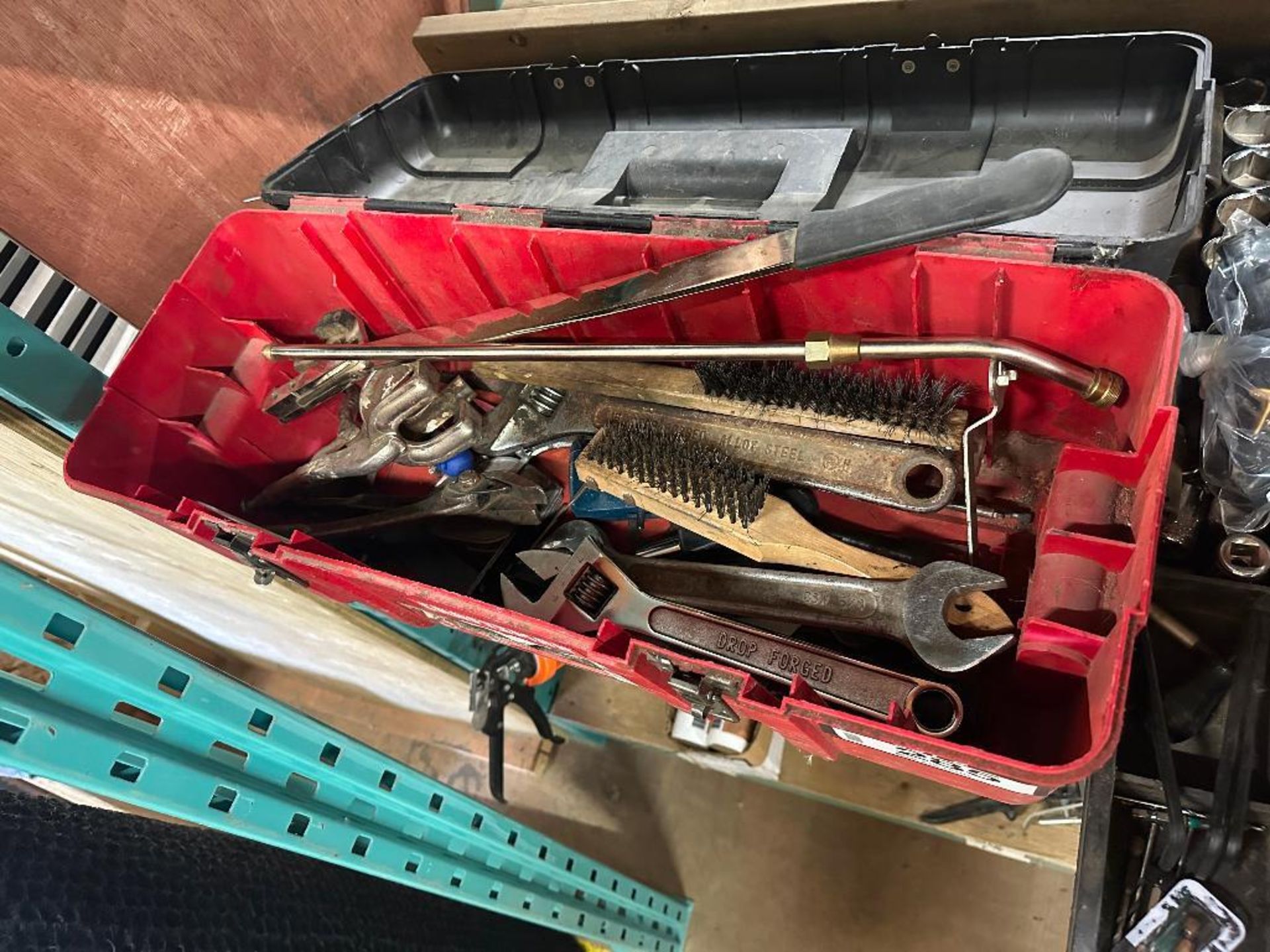 Lot of Toolbox w/ Asst. Wrenches, Allen Keys, Wire Brushes, - Image 4 of 4