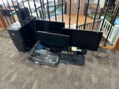 Lot of Desktop Computer, w/ (3) Monitors, Speakers, etc.