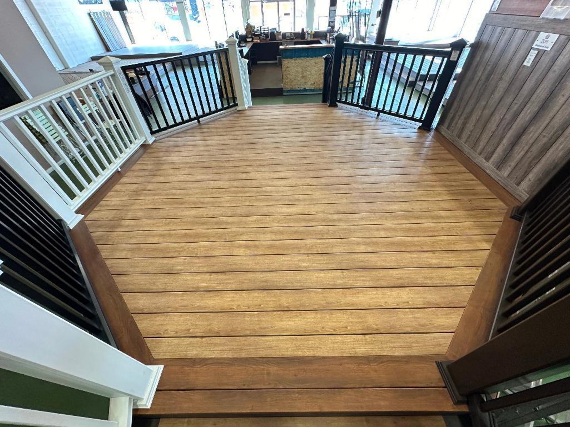 171" X 171" Octagonal Composite Deck w/ (2) 71" 3-Stair Risers, Composite Privacy Walls - Image 5 of 5