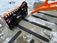 2023 Wolverine PFA-11-3300G Skid Steer Pallet Fork Hydraulic Adjustable Attachment