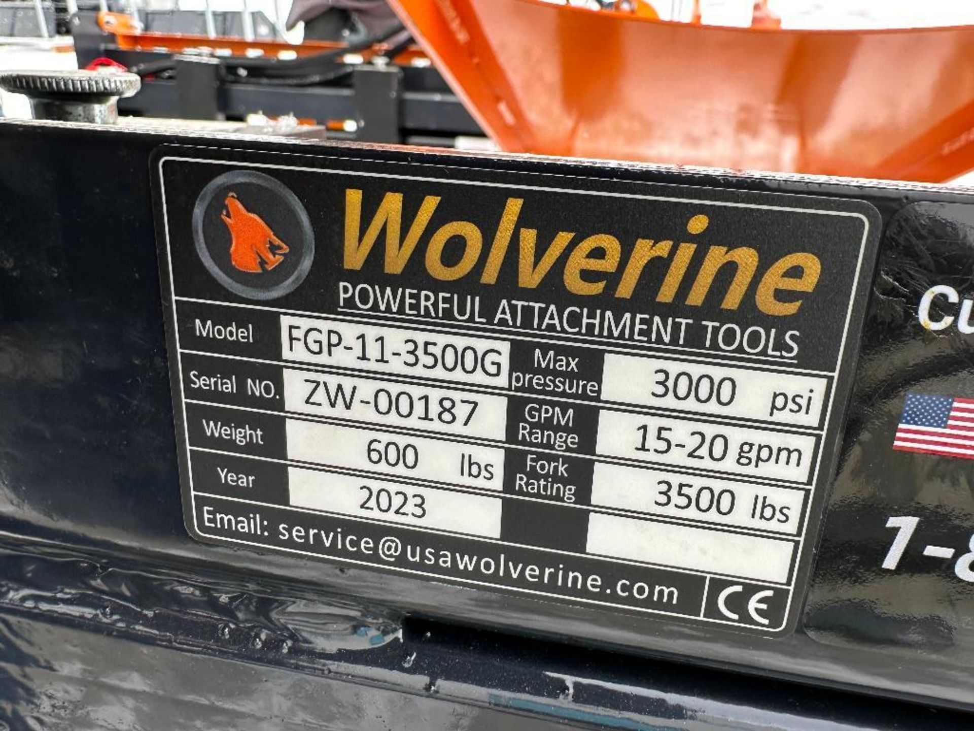 2023 Wolverine FGP-11-3500G Skid Steer Pallet Fork Grapple Attachment - Image 6 of 6