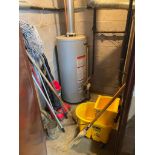 JANITORIAL SUPPLIES INCL: RUBBERMAID MOP BUCKET, DIRT DEVIL VACUUM, ASSORTED CLEANING SUPPLIES