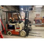 NISSAN CWP02L25S 4,400lb. ELECTRIC FORKLIFT w/ TOTALIFT TL-36 BATTERY CHARGER *CHARGER NEEDS