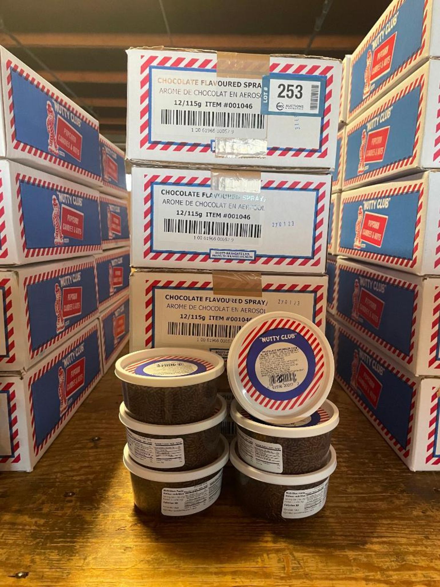 (8) BOXES OF NUTTY CLUB CHOCOLATE SPRINKLES, 12/115G TUBS PER BOX