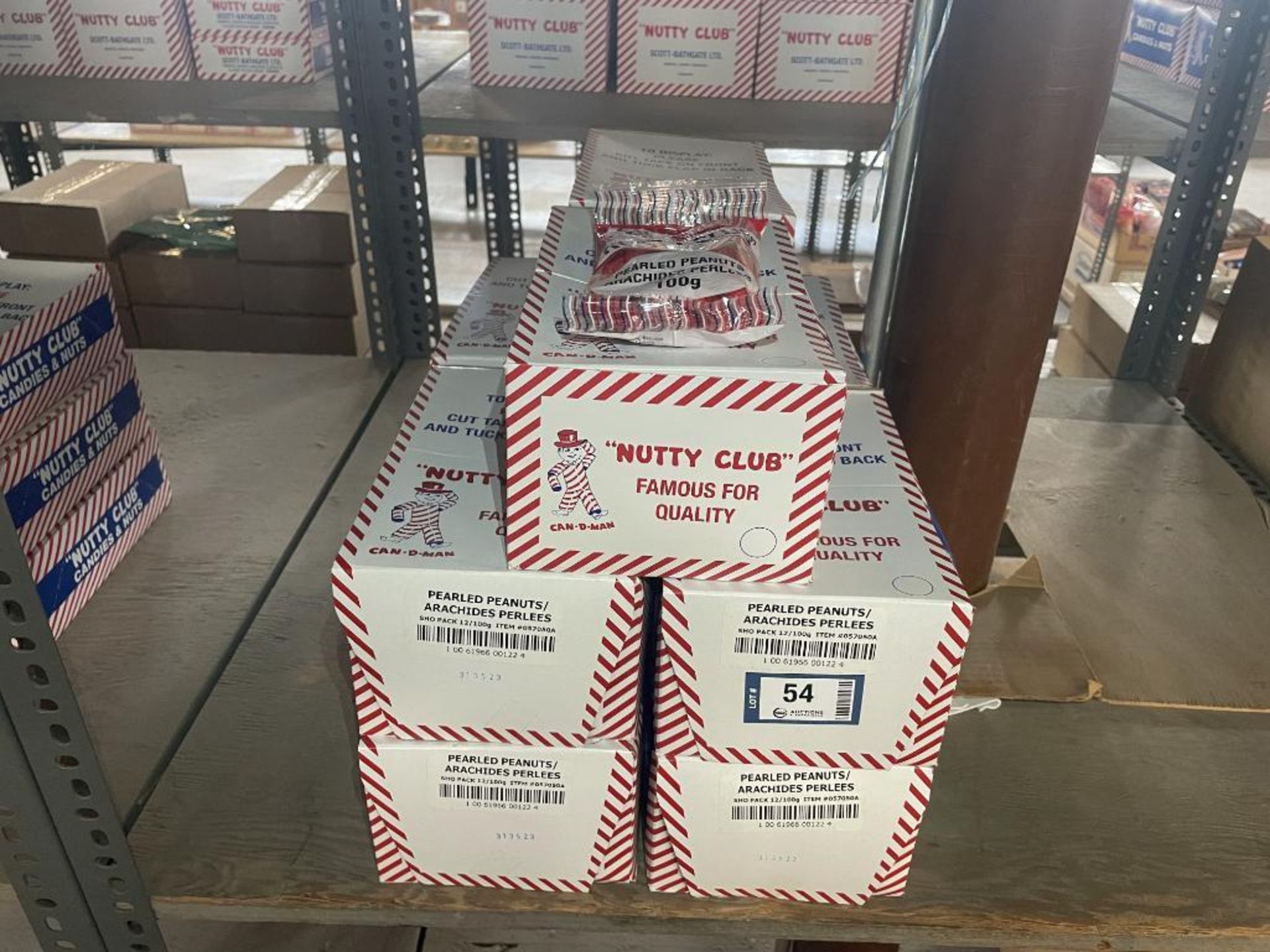(10) BOXES OF NUTTY CLUB PEARLED PEANUTS, 12/100G PER BOX
