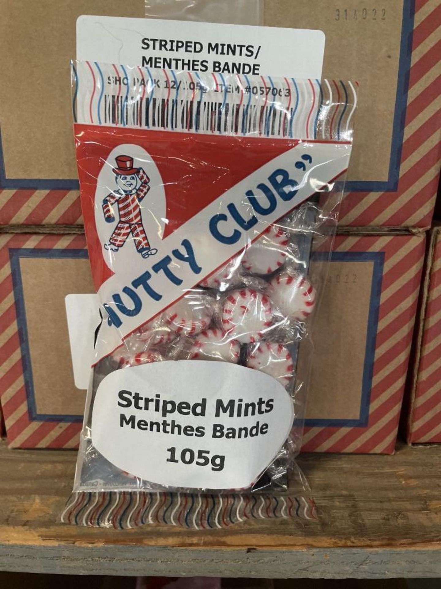 (18) CASES OF NUTTY CLUB STRIPED MINTS, 12/105G PER CASE - Image 2 of 3
