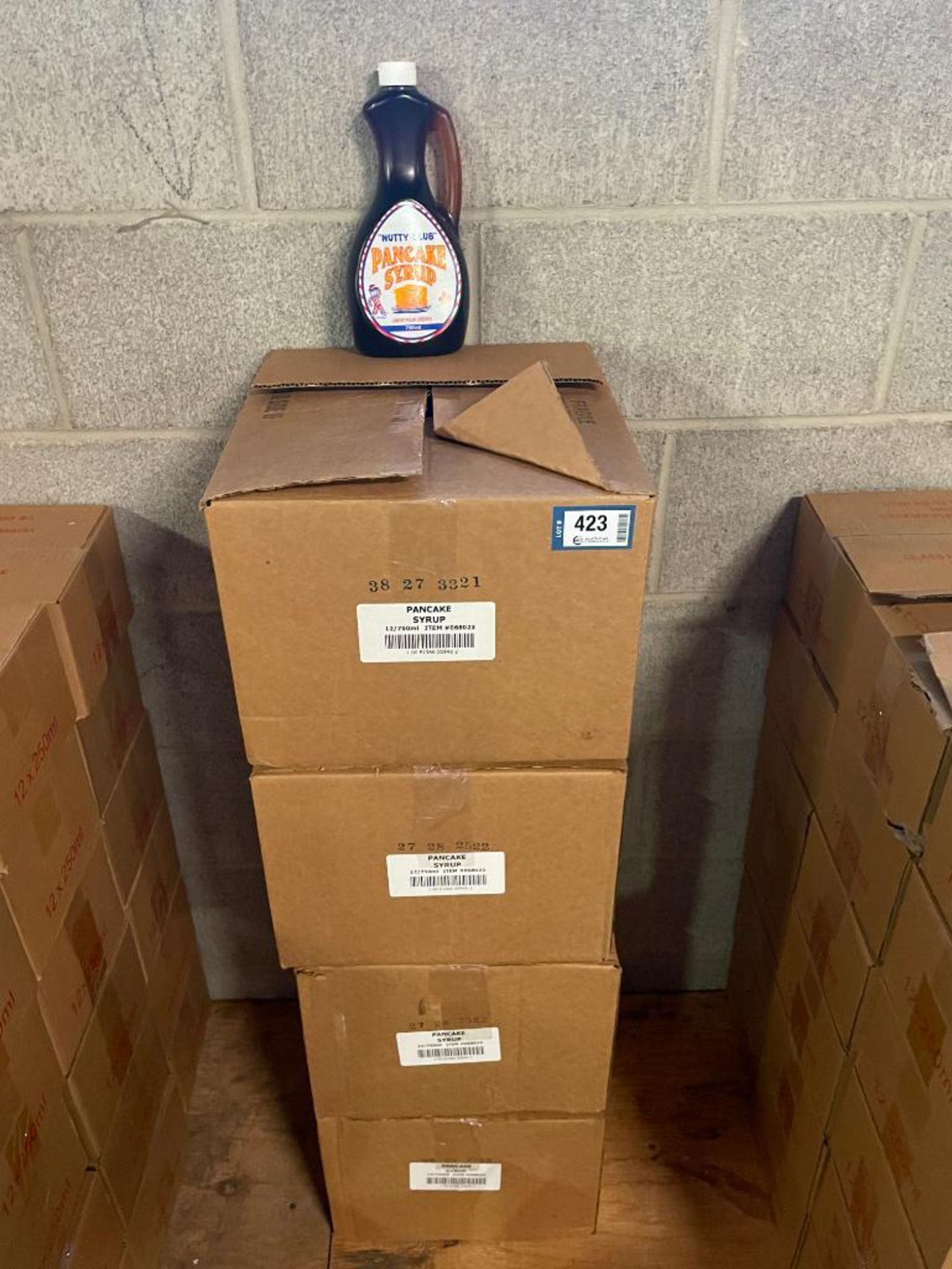 APPROX. (4) BOXES OF NUTTY CLUB PANCAKE SYRUP, 12/750MLBOTTLE PER BOX