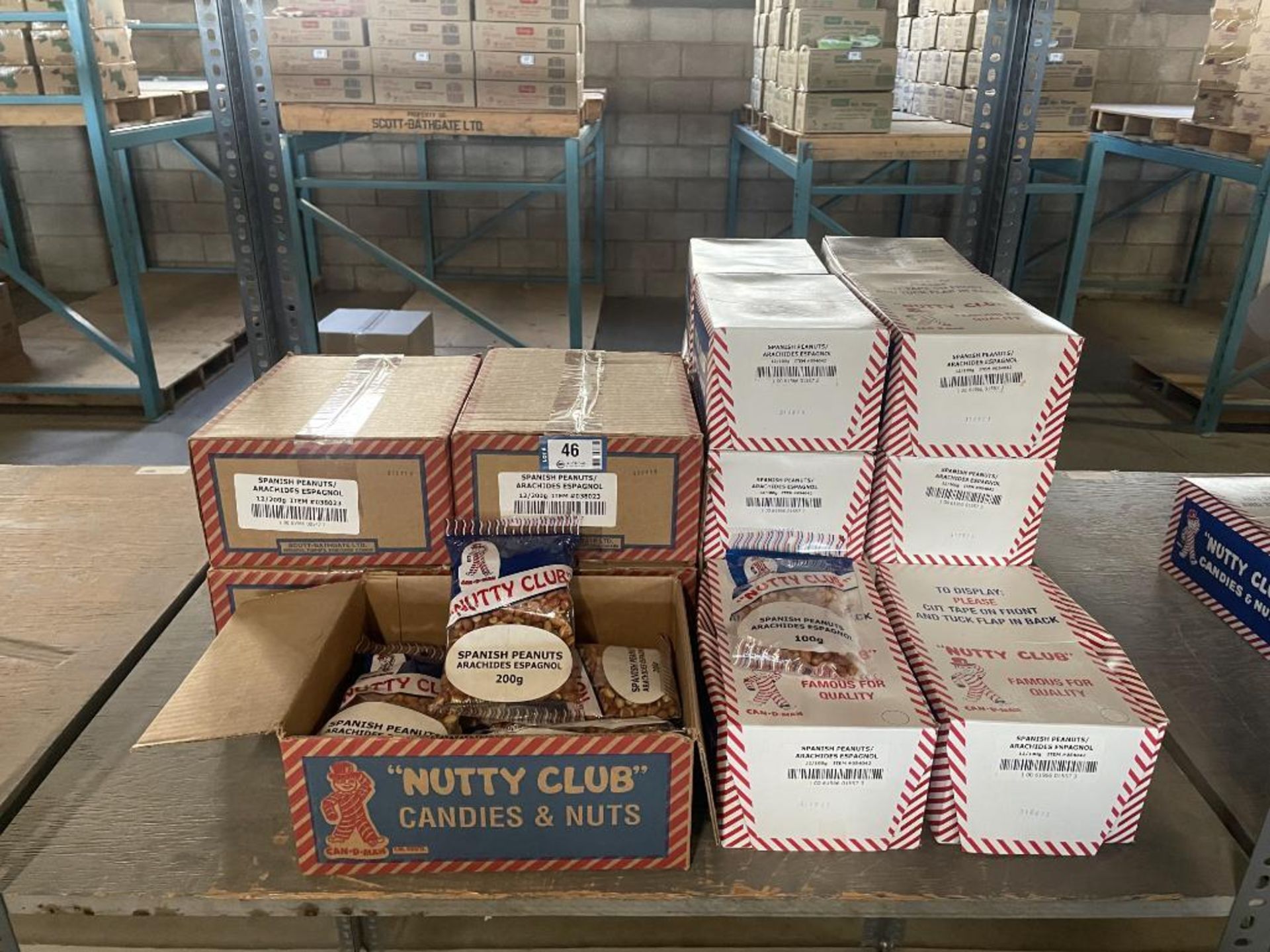 (19) BOXES OF NUTTY CLUB SPANISH PEANUTS, (14) 12/100G PER BOX & (5) 12/200G PER BOX
