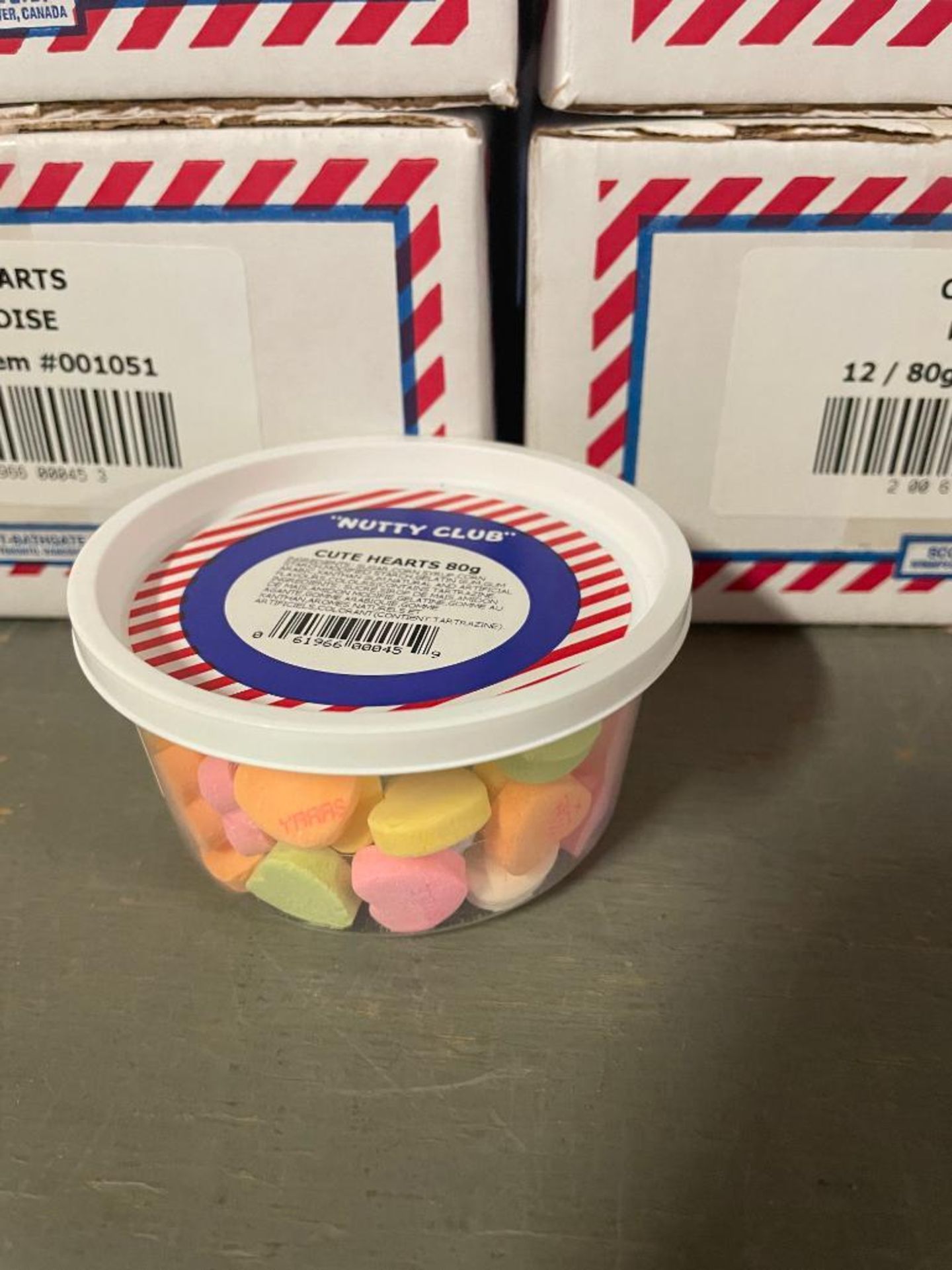 (5) BOXES OF NUTTY CLUB CUTE HEARTS, 12/80G TUBS PER BOX - Image 2 of 2