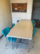 96" X 36" TABLE WITH (6) CHAIRS