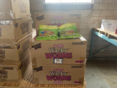 (5) BOXES OF SOUR WACKY WORMS, 12/120G PER BOX