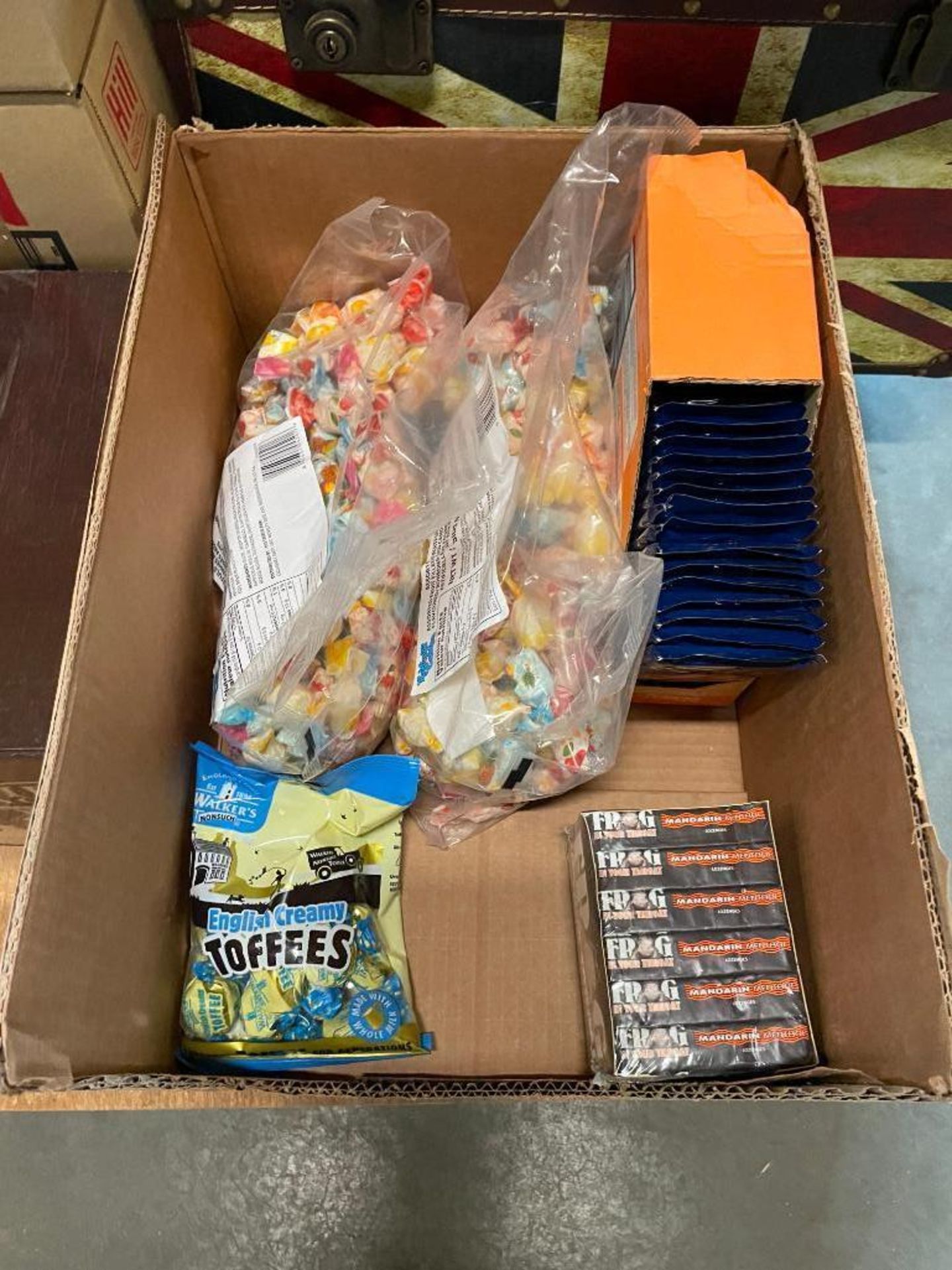 PALLET OF ASST. PRODUCTS INCL: FRUIT DROPS, TAFFY, TOFFEES, MINTS & GUMMY WORMS - Image 2 of 7