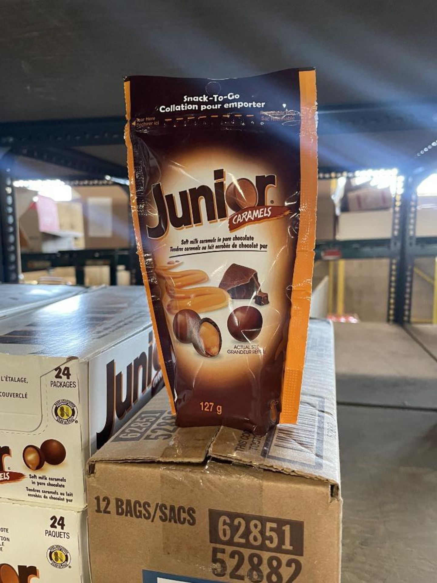 (7) BOXES OF JUNIOR CARAMELS, (6) 58.5G/24 PER BOX & (1) 127G/12 BAGS PER BOX - Image 2 of 3