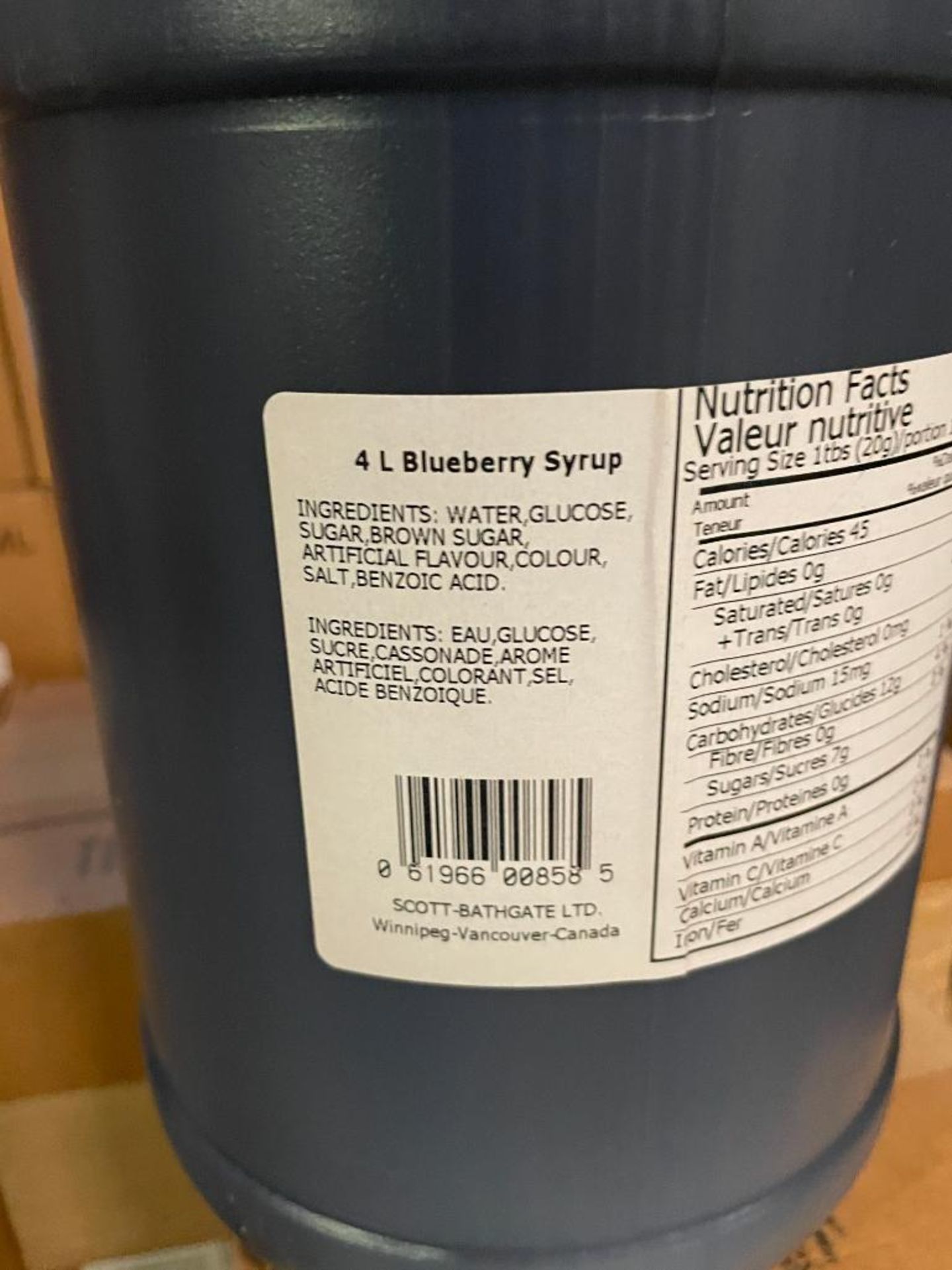(5) 4L BOTTLES OF BLUEBERRY SYRUP - Image 3 of 3