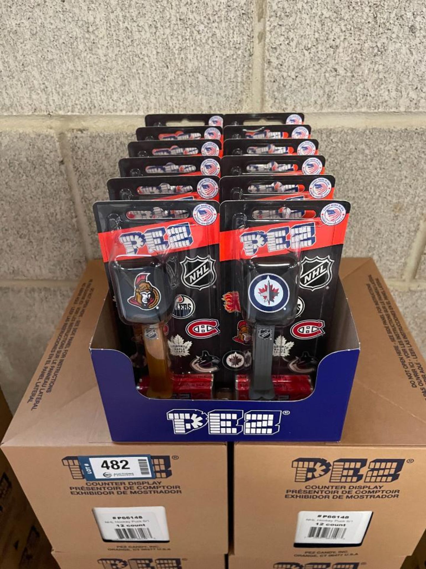 LOT OF APPROX. (9) BOXES OF NHL HOCKEY PUCK PEZ DISPENSERS - Image 2 of 2