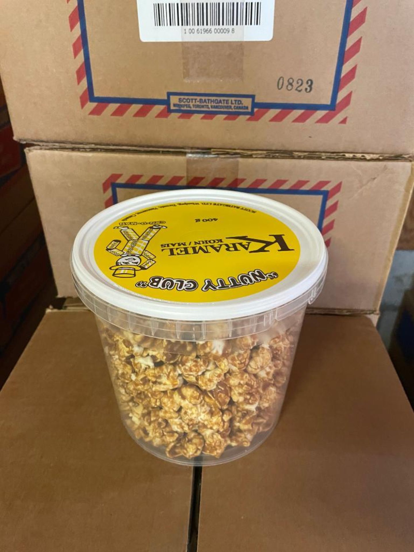 (12) CASES OF NUTTY CLUB KARAMEL CORN TUBS, 6/400G TUBS PER CASE - Image 3 of 3