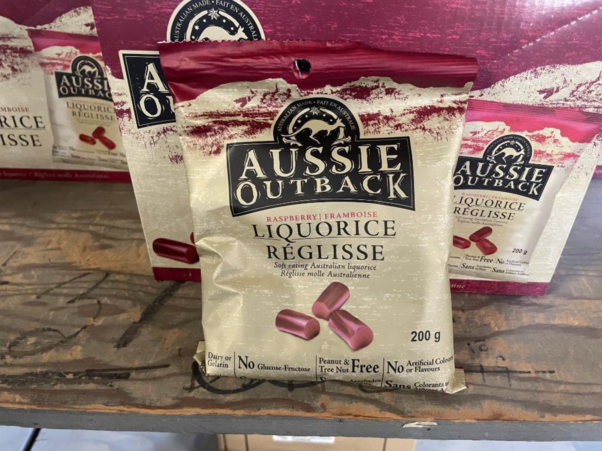 (14) BOXES OF AUSSIE OUTBACK RASPBERRY LIQUORICE, 8/200G PER BOX - Image 2 of 3