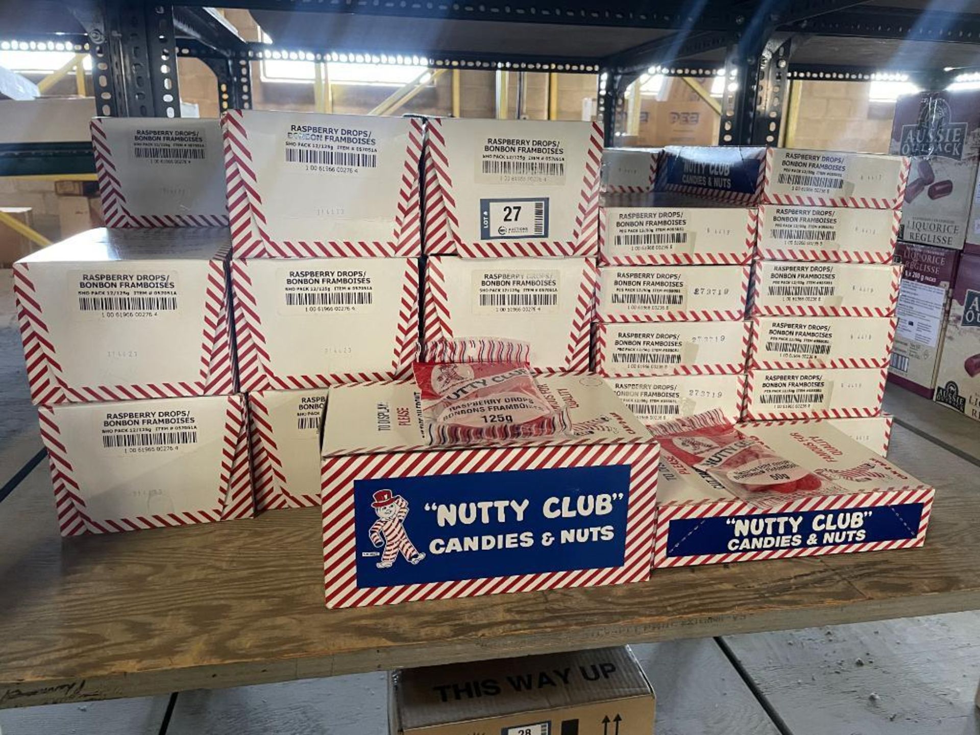 (42) BOXES OF NUTTY CLUB RASPBERRY DROPS, (18) 12/125G PER BOX & (24) 12/50G PER BOX - Image 2 of 4