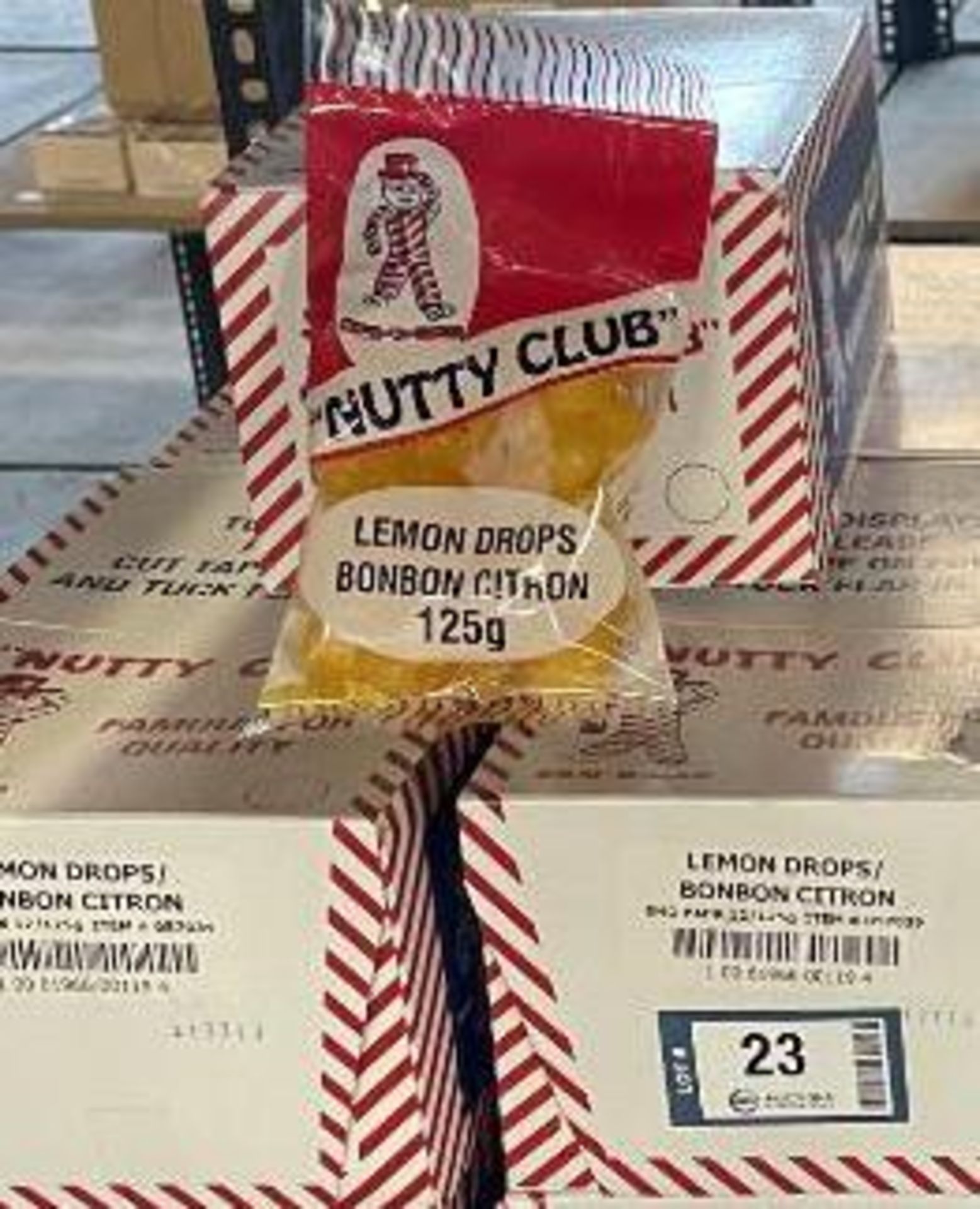 (28) BOXES OF NUTTY CLUB LEMON DROPS, (9) 12/125G PER BOX, (19) 12/50G PER BOX - Image 2 of 3
