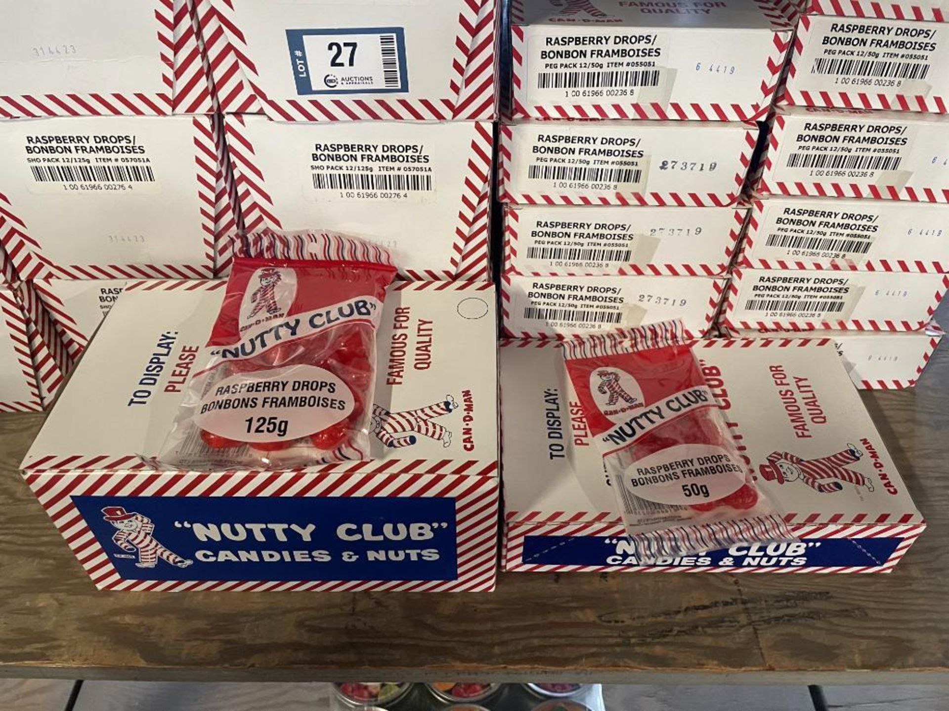 (42) BOXES OF NUTTY CLUB RASPBERRY DROPS, (18) 12/125G PER BOX & (24) 12/50G PER BOX - Image 3 of 4