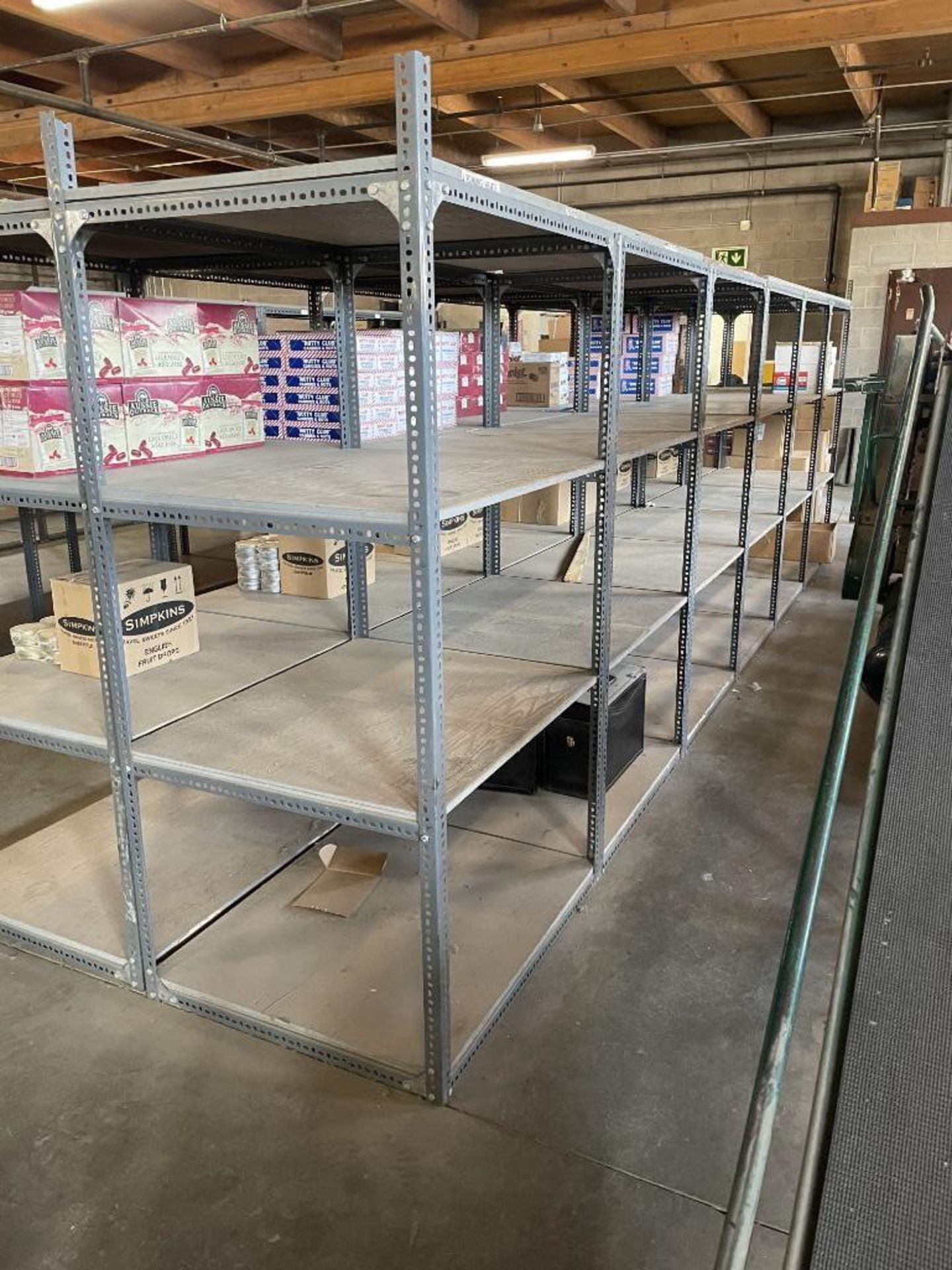 (6) SECTIONS OF ADJUSTABLE WAREHOUSE SHELVING