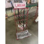 NUTTY CLUB RED MOBILE SPOT MERCHANDISER WITH PEG HOOKS & BASKET