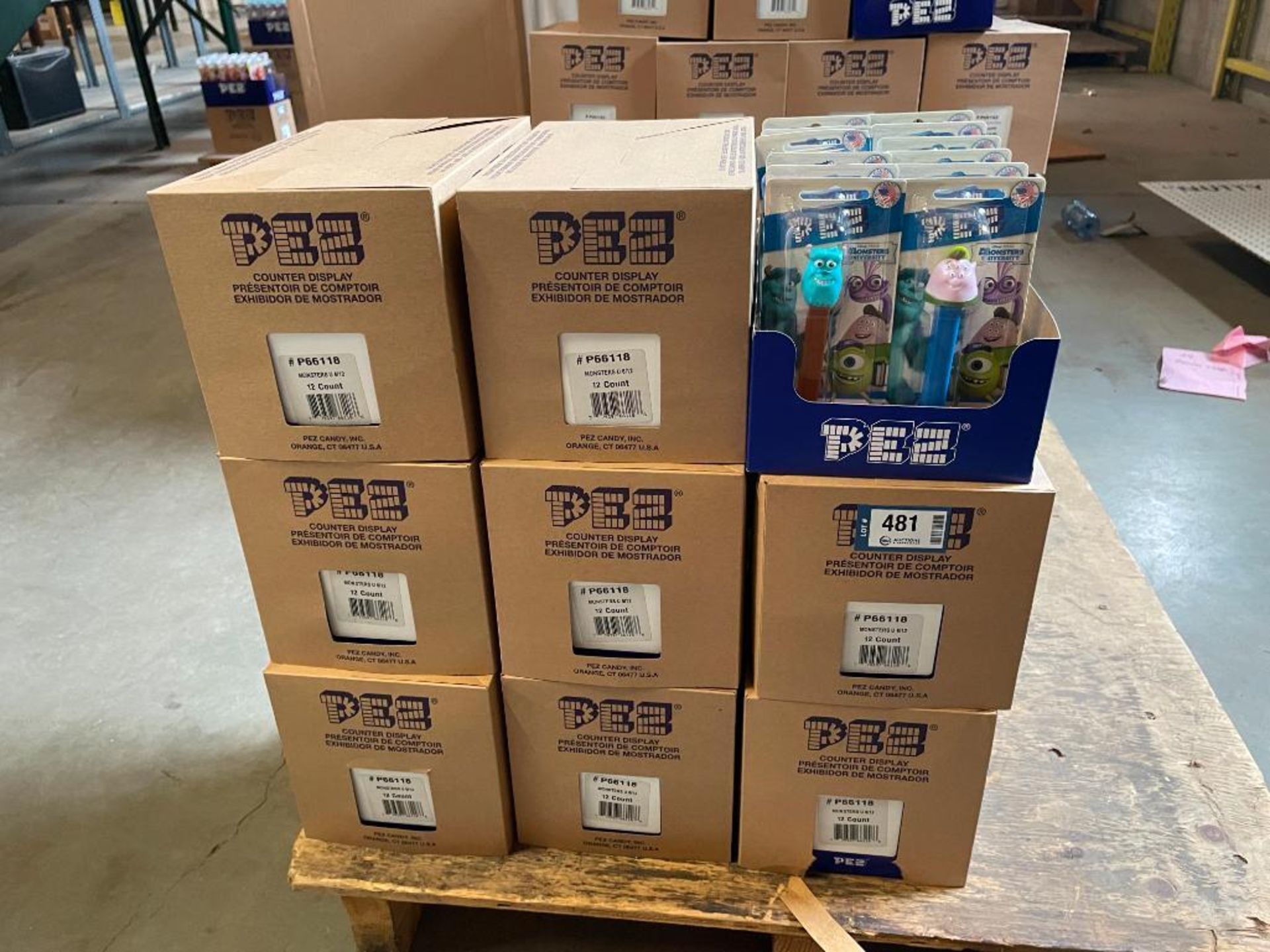 LOT OF APPROX. (9) BOXES OF MONSTERS U PEZ DISPENSERS