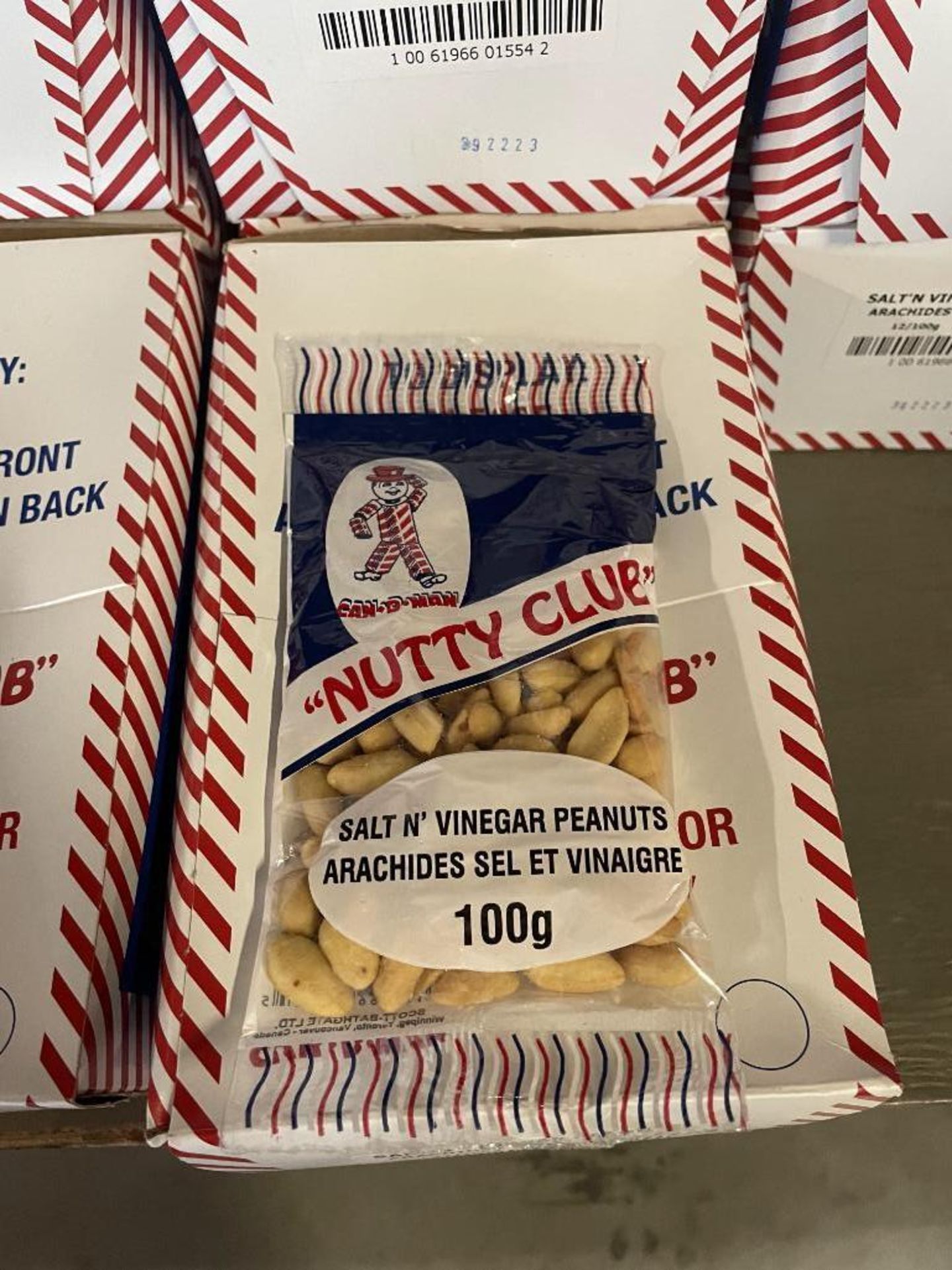 APPROX. (11) BOXES OF NUTTY CLUB SALT'N VINEGAR PEANUTS, 12/100G PER BOX - Image 2 of 2