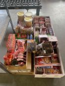 PALLET OF ASST. PRODUCTS INCLUDING: KARAMEL KORN, ROSS CHOCOLATES, PEZ DISPENSERS, WALKER'S TOFFEES,