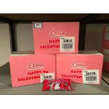 APPROX. (3) BOXES OF PALMER MILK CHOCOLATE FLAVORED VALENTINE HEARTS