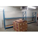 Lot of (3) Sections 11'x32"x8' Pallet Racking and (1) Section 150"x32"x4' Pallet Racking.