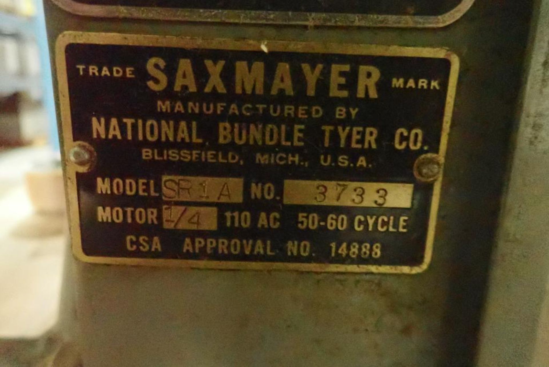 Saxmayer SR1A Bundle Tyer Machine. - Image 2 of 2
