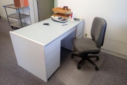 Lot of (3)Desks, (2) Task Chairs, Side Chair, File Cabinet, etc.