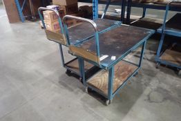 Lot of (2) 2-Tier Warehouse Carts. *BEING USED FOR LOADOUT- CANNOT BE REMOVED UNTIL MAY 3/24 @ 12PM*