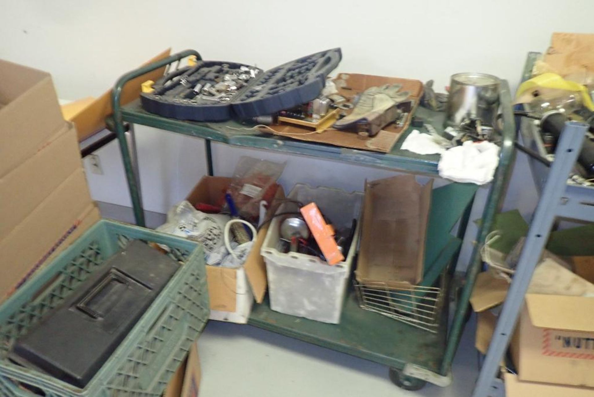 Lot of (2) 2-Tier Carts w/Asst. Hand Tools, Machine Parts, etc. - Image 3 of 3