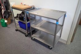 Lot of (2) Stainless Steel 3-Tier Carts.